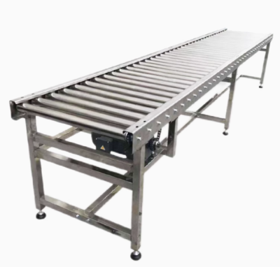 Băng chuyền con lăn kẽm, inox chạy điện tải 150kg