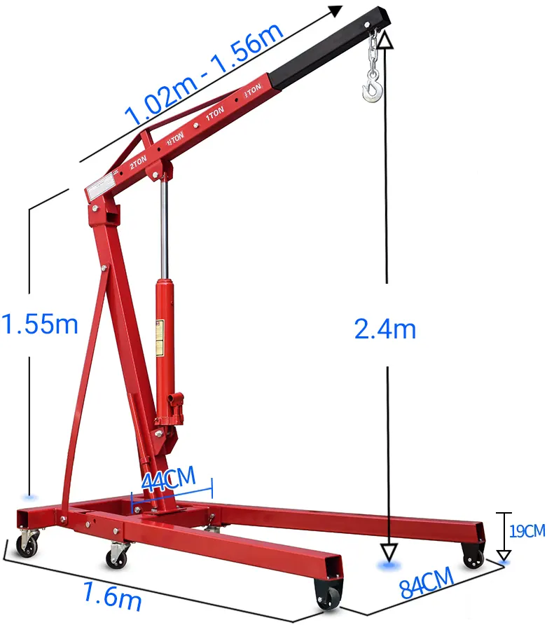 kích thước cẩu thuỷ lực mini